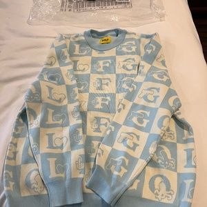 Golf Wang Block sweater, ivory/blue XL- brand new